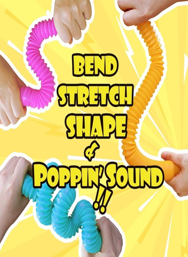 Aganta Pop Tubes Sensory Fidget Toy for Kids, Pull Pack of 12 Multi Color Tubes Educational Toy,Stocking Stuffers for Kids and Toddlers Pop Tubes Toy Gift for Kids - Image 4